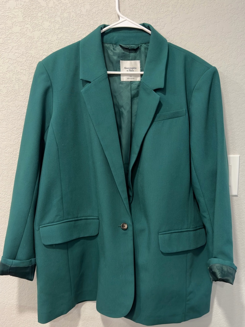 Abercrombie & Fitch Relaxed Blazer in Teal Green Size XL